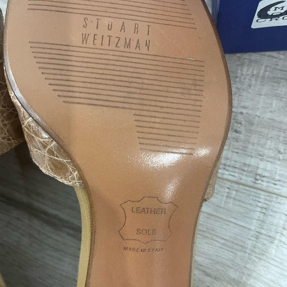 Rare Vintage Stuart Weitzman Crocodile leather Honey Heels size 6.5 - Picture 6 of 17